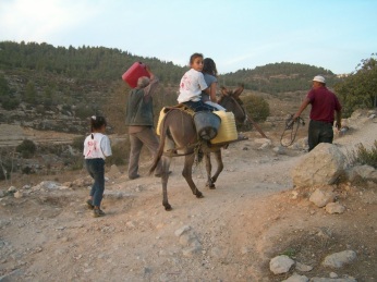 Abed Taking Girls on Donkey